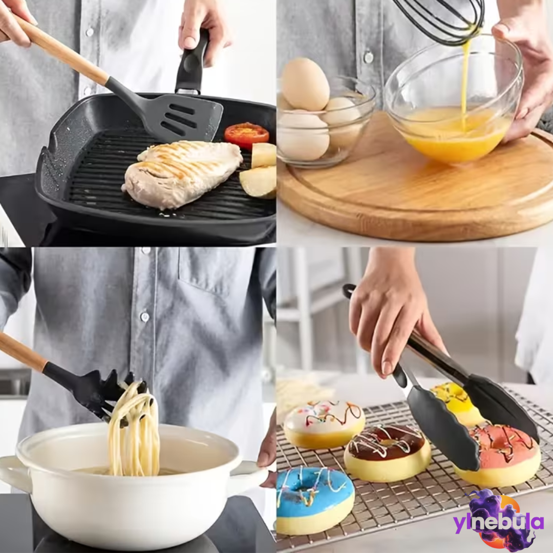 12 Utensilios de Cocina de Silicona